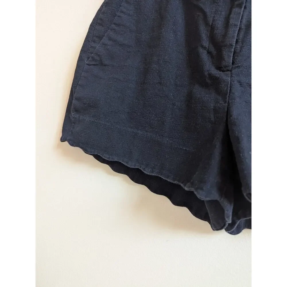 J. Crew Women's 4 Navy Scalloped Shorts